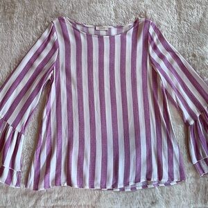 Striped Purple and White Women's Top